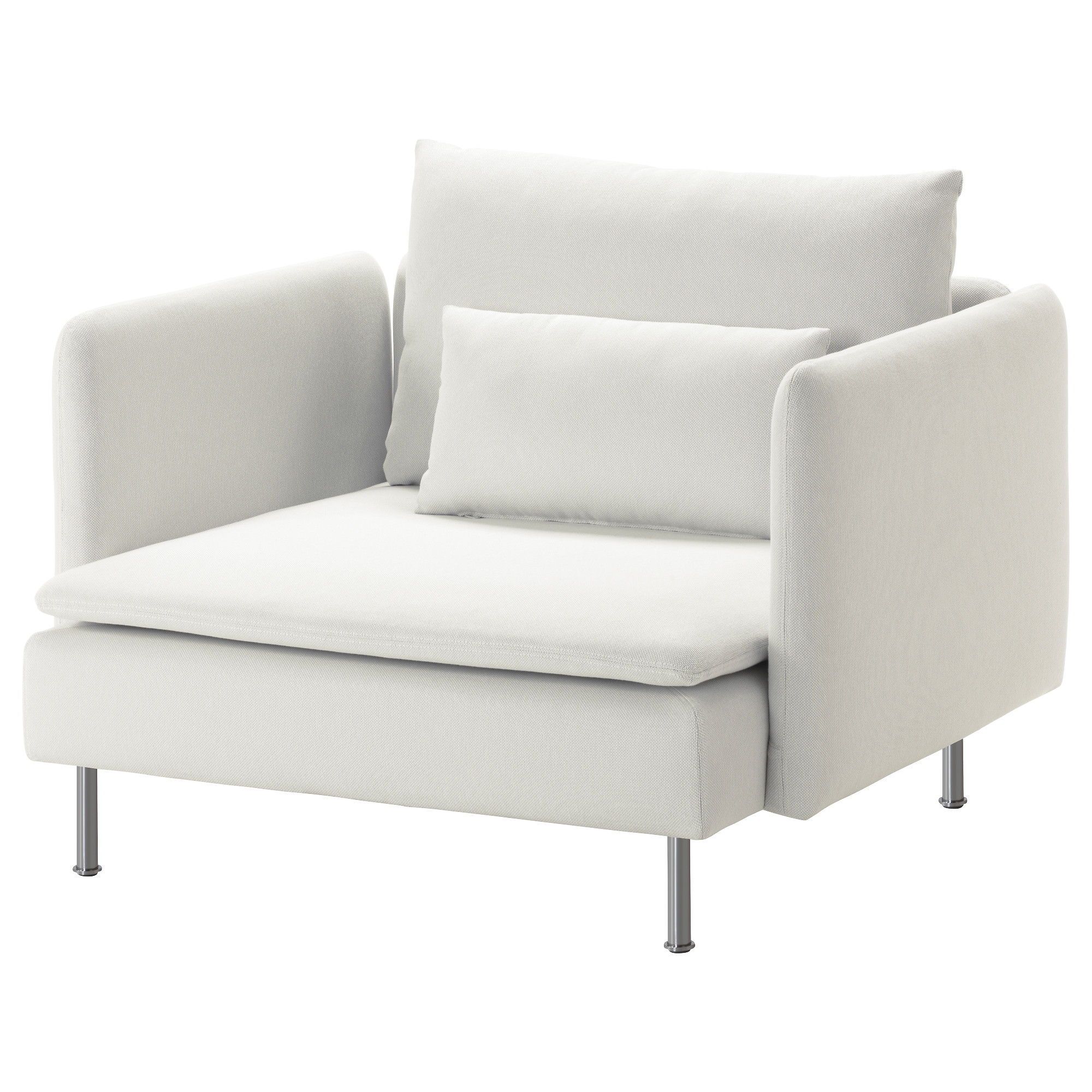 Modular Sofa, 1 piece armchair, white, shown as a single upholstered seat
