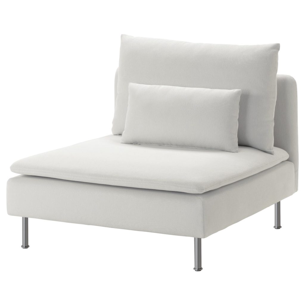 Modular Sofa, 1 piece, white, shown as a single seat against a clean white background
