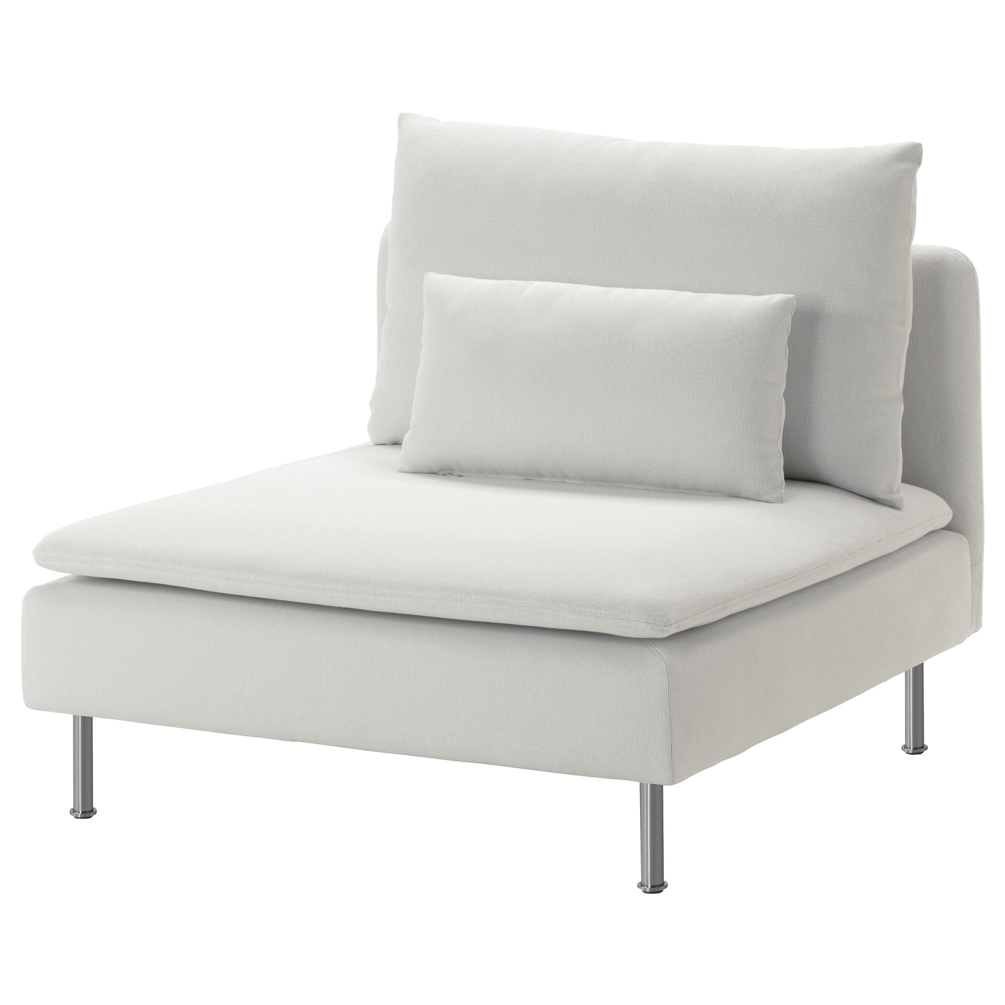 Modular Sofa, 1 piece, white, shown as a single seat against a clean white background