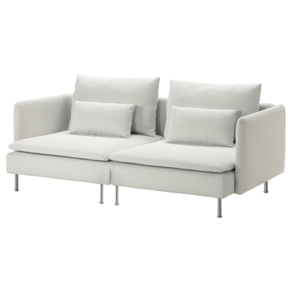 Modular Sofa, 2 piece (double armrest), white, a modular sofa with double armrests, shown as a 2 piece layout