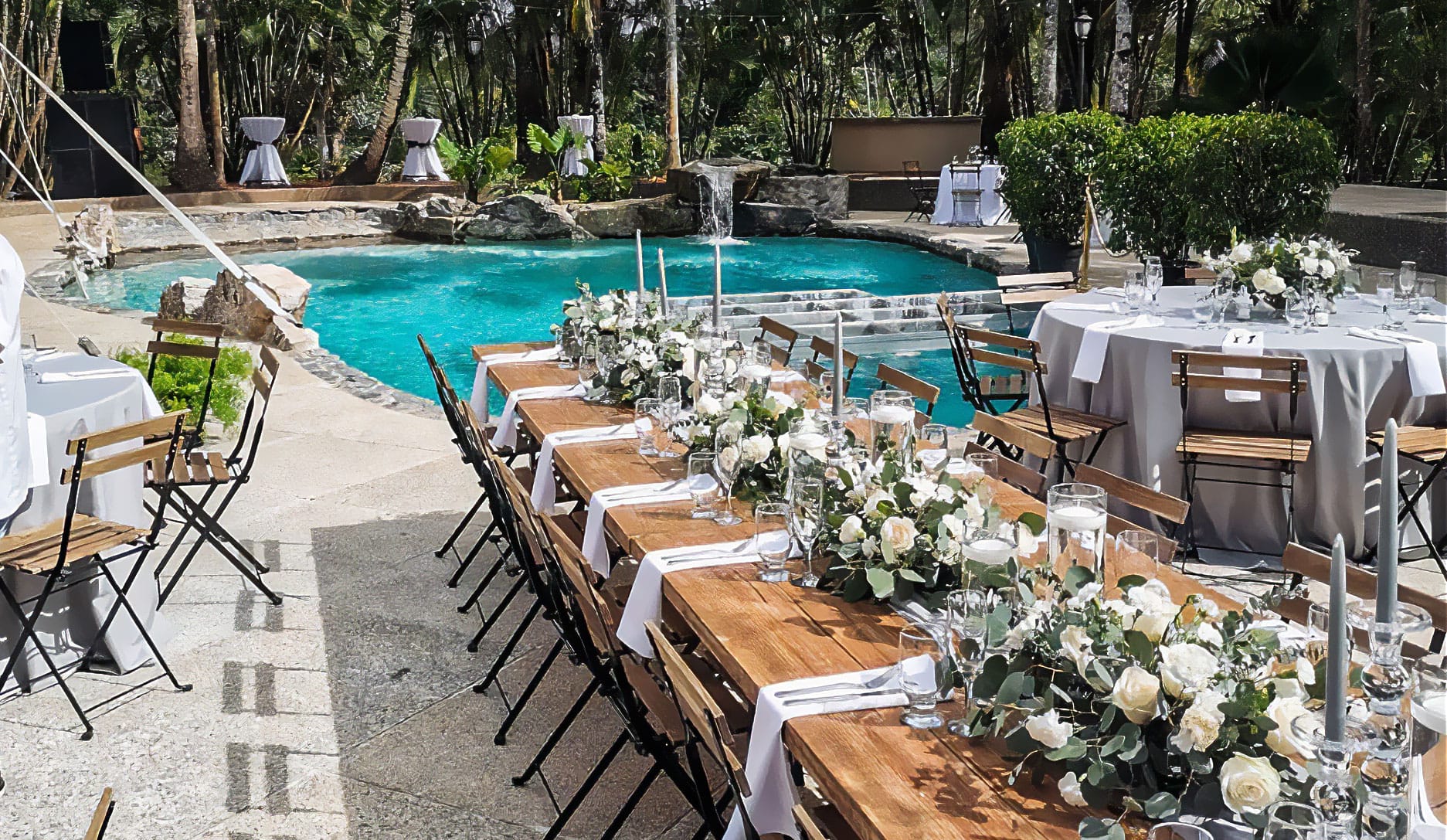 A beautifully set outdoor celebration