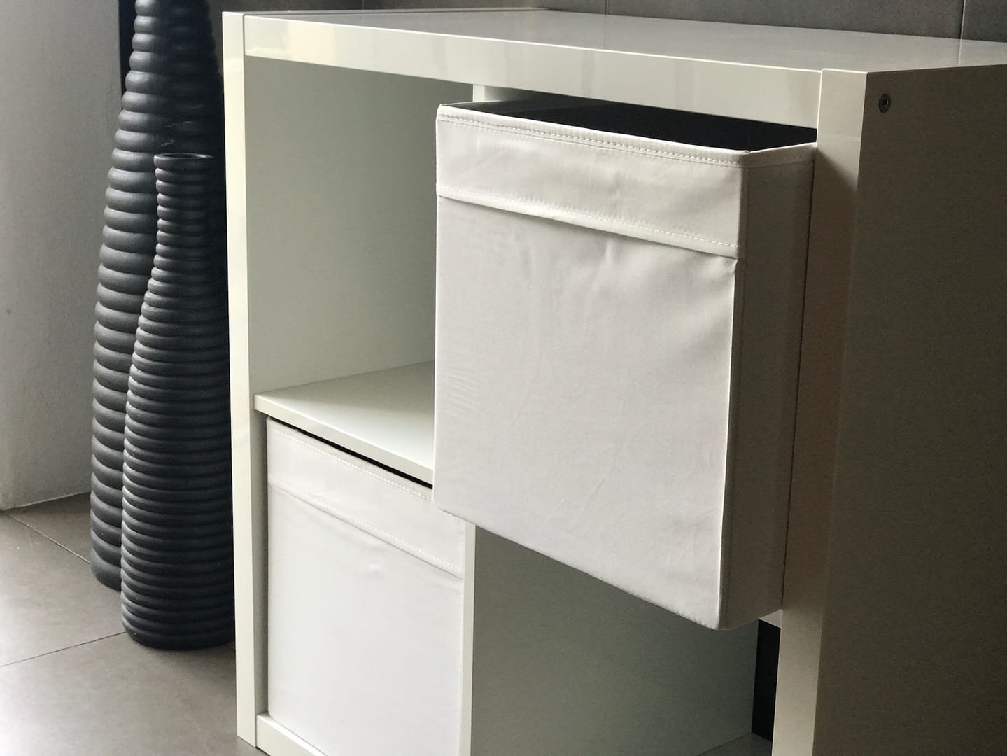 Simple Storage Table: A storage cube table with a simple, clean design.